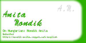 anita mondik business card